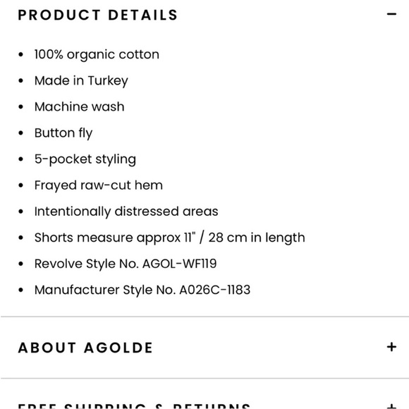 NWT Agolde Parker Vintage Cut Off Denim Shorts in Dough White Size 32 - Picture 4 of 14